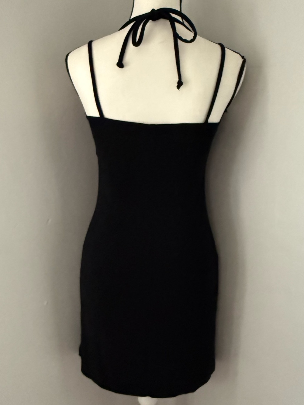 City Triangles Vintage Y2K Slinky Black Mini Dress Floral Detail Small - Picture 3 of 7